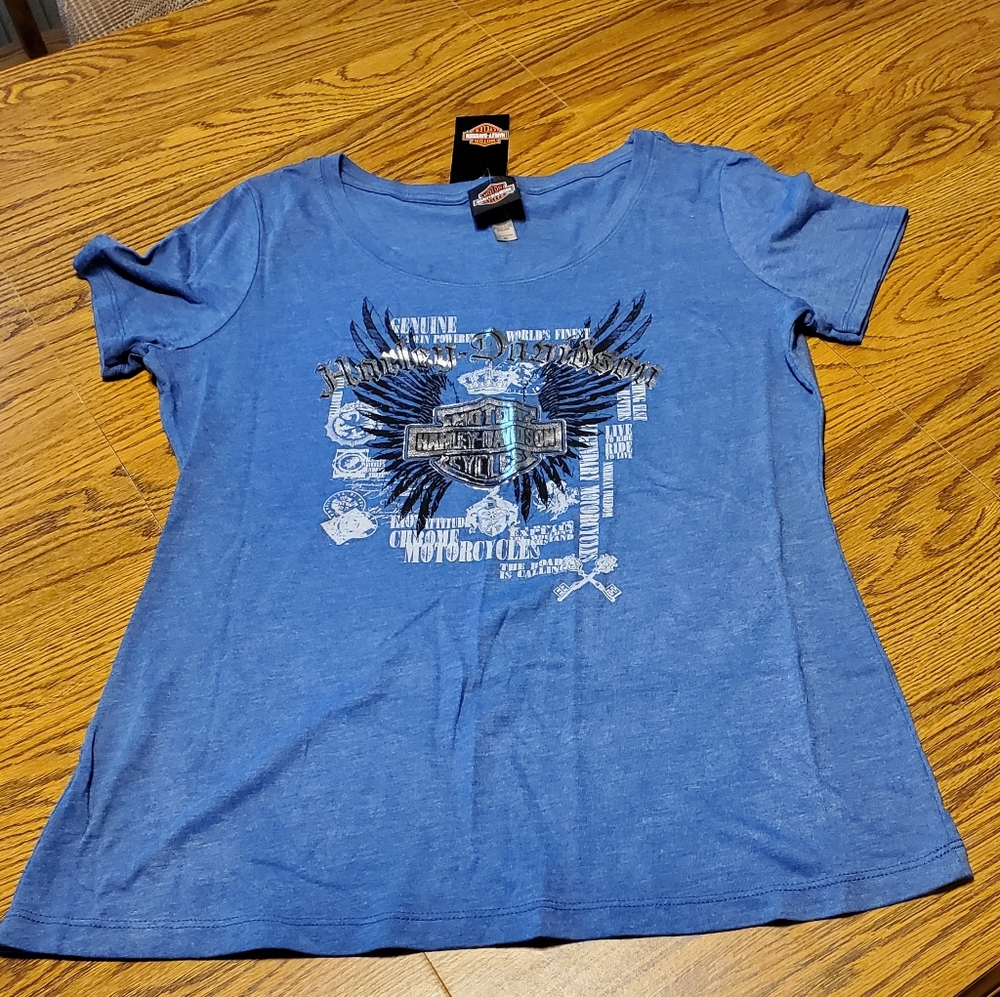NWT Harley Davidson Tshirt Blue Size XL